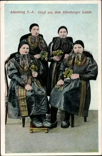 Ak Altenburg in Thüringen, Frauen in Altenburger Tracht