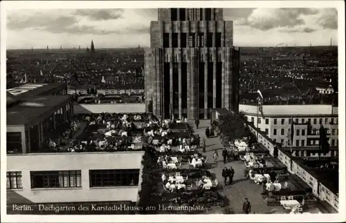Ak Berlin Neukölln, Dachgarten des Karstadthauses am Hermannplatz