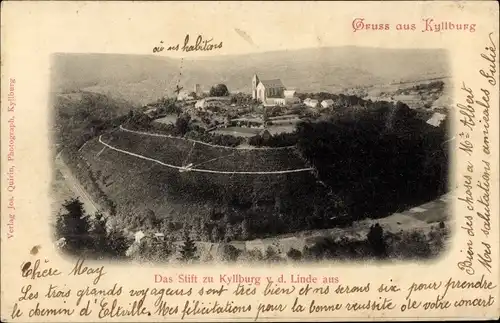 Ak Kyllburg in der Eifel, Stift zu Kyllburg, Blick von der Linde