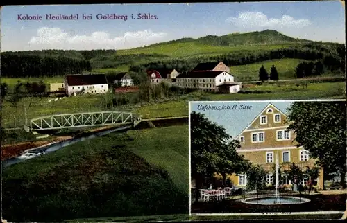 Ak Złotoryja Goldberg Schlesien, Kolonie Neuländel, Gasthaus R. Sitte