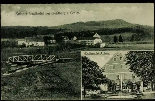 Ak Złotoryja Goldberg Schlesien, Kolonie Neuländel, Gasthaus R. Sitte