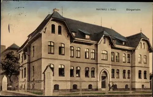 Ak Chojnów Haynau Schlesien, Bürgerheim