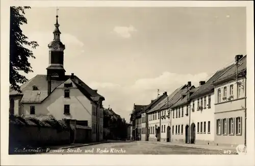 Ak Zeulenroda in Thüringen, Pausauer Straße, Rode-Kirche