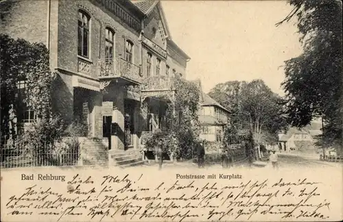 Ak Rehburg Loccum in Niedersachsen, Poststraße, Kurplatz