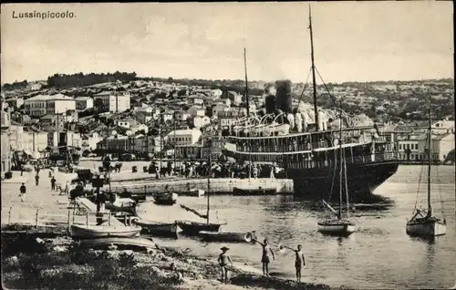Ak Mali Lošinj Lussinpiccolo Kroatien, Hafen, Dampfer