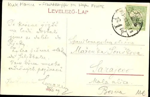 Ak Rijeka Fiume Kroatien, Molo, Dampfer