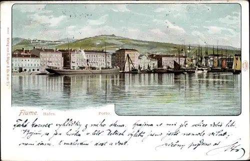 Ak Rijeka Fiume Kroatien, Hafen