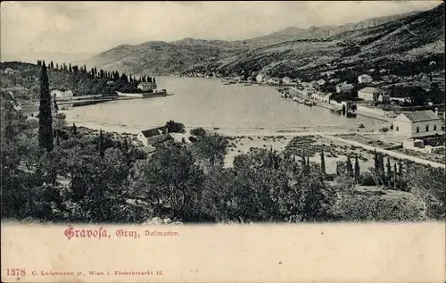 Ak Gruž Gravosa Dubrovnik Kroatien, Hafen, Gesamtansicht