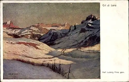 Künstler Ak Prinz, Karl Ludwig, Italien, Dolomiten, Col di Lana, Landschaftspanorama