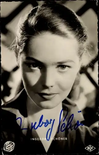 Ak Schauspielerin Ingeborg Schöner, Portrait, Der erste Frühlingstag, Autogramm