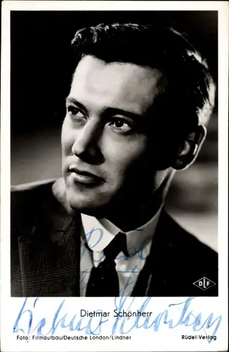 Ak Schauspieler Dietmar Schönherr, Portrait, Autogramm
