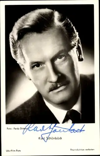 Ak Schauspieler Karl Schönböck, Portrait, Autogramm