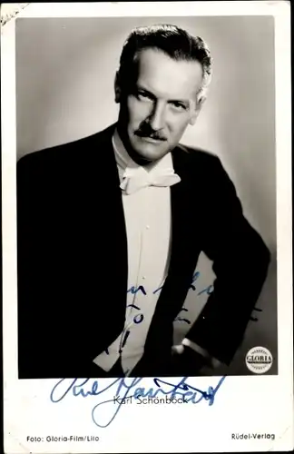 Ak Schauspieler Karl Schönböck, Portrait, Autogramm, Rüdel Verlag