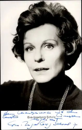 Ak Schauspielerin Eva-Ingeborg Scholz, Portrait, Autogramm