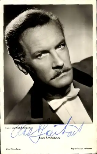 Ak Schauspieler Karl Schönböck, Portrait, Autogramm