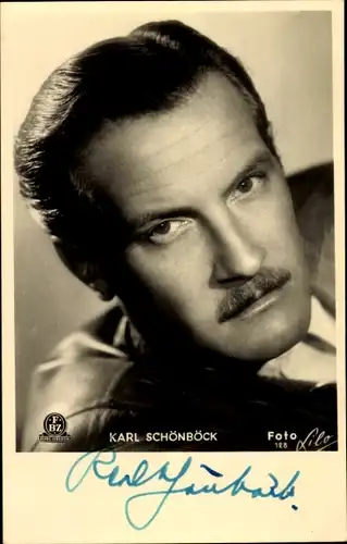 Ak Schauspieler Karl Schönböck, Portrait, Autogramm