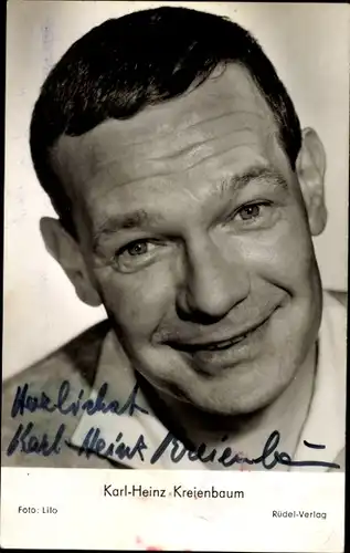 Foto Schauspieler Karl-Heinz Kreienbaum, Portrait, Autogramm