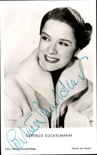 Ak Schauspielerin Gertrud Kückelmann, Portrait, Autogramm