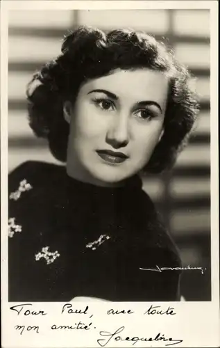 Ak Schauspielerin Jacqueline, Portrait, Autogramm
