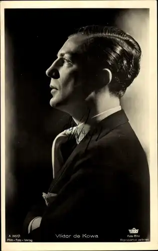 Ak Schauspieler Viktor de Kowa, Portrait im Profil, Autogramm
