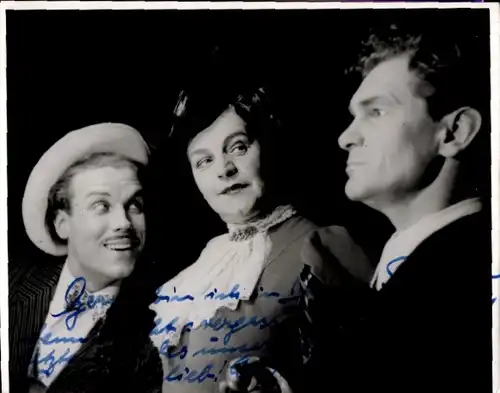 Ak Schauspieler Walter Ueching, Klaus Bauer, Schauspielerin Elisabeth Funcke, Portrait, Autogramm