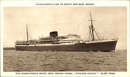 Ak Passagierschiff Athlone Castle, Union Castle Line UC