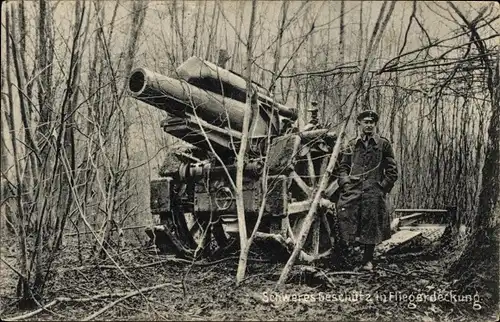 Ak Schweres Geschütz in Fliegerdeckung, Kaiserzeit