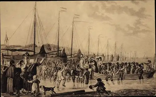 Künstler Ak Scheveningen Den Haag Südholland, Ankunft des Prinzen von Oranje 1813