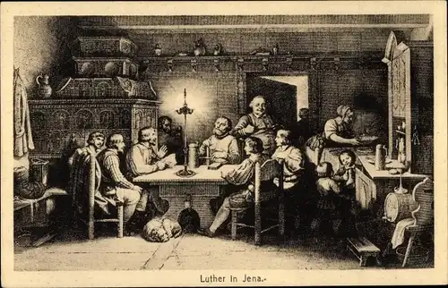 Ak Jena in Thüringen, Reformator Martin Luther, Hotel Schwarzer Bär