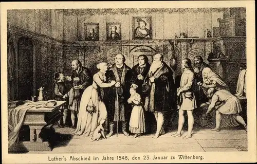 Künstler Ak Luthers Abschied im Jahre 1546, Wittenberg