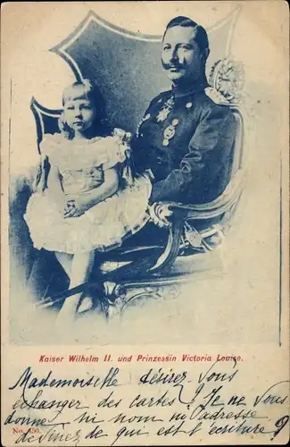 Ak Kaiser Wilhelm II. mit Prinzessin Victoria Louise