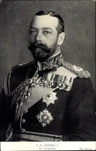 Ak George V., König von England, Portrait, Orden