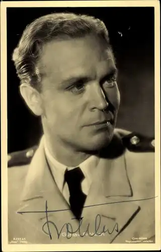 Ak Schauspieler Gustav Fröhlich, Portrait, Ross, Autogramm