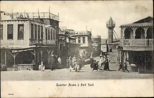 Ak Port Said Ägypten, Quartier Arabe