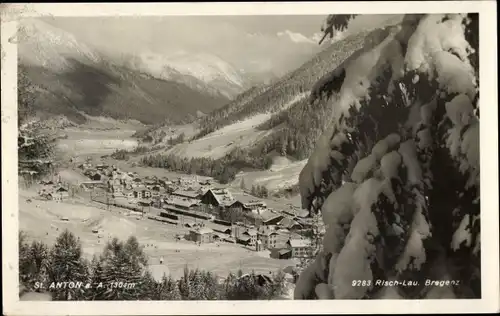 Ak Sankt Anton am Arlberg Tirol, Gesamtansicht, Winter