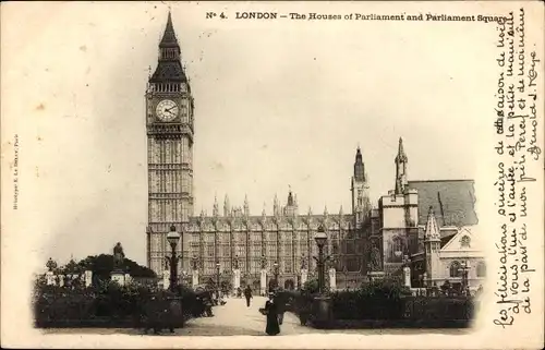 Ak City of Westminster London England, The Houses of Parliament, Parliament Square