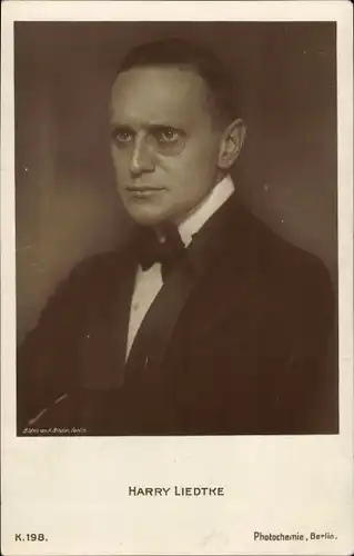 Ak Schauspieler Harry Liedtke, Portrait mit Monokel, Photochemie K. 198