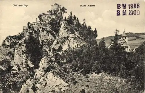 Ak Semmering in Niederösterreich, Ruine Klamm