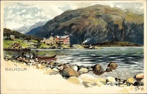 Künstler Litho Balholm Sogn Norwegen, Blick zum Hotel