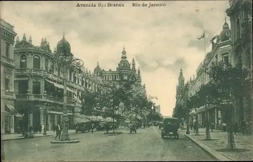 Ak Rio de Janeiro Brasilien, Avenida Rio Branco