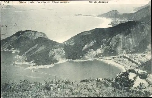 Ak Rio de Janeiro Brasilien, Vista tirada do alto do Pac d'Assucar