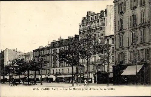 Ak Paris XVI Passy, Rue Le Marois prise Avenue de Versailles