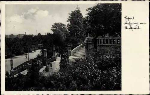 Ak Erfurt in Thüringen, Aufgang zum Stadtpark