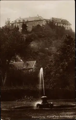 Ak Blankenburg am Harz, Schloss vom Schlossgarten aus