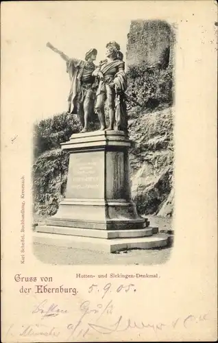 Ak Bad Münster am Stein, Ebernburg, Hutten- und Sickigen Denkmal