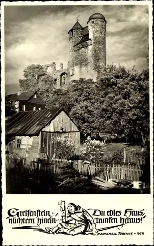 Ak Greifenstein im Westerwald Hessen, Burg Greifenstein, Gasthaus zur Burgruine