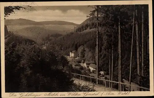 Ak Gehlberg Suhl in Thüringen, Gehlberger Mühle, wildes Geratal