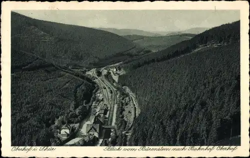 Ak Oberhof im Thüringer Wald, Bahnhof, Blick vom Bärenstein