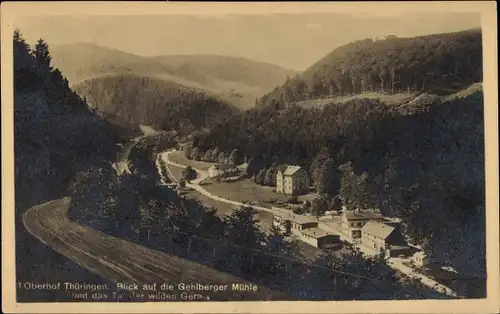 Ak Gehlberg Suhl in Thüringen, Gehlberger Mühle, wildes Geratal