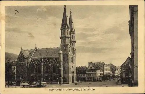 Ak Meiningen in Thüringen, Marktplatz, Stadtkirche